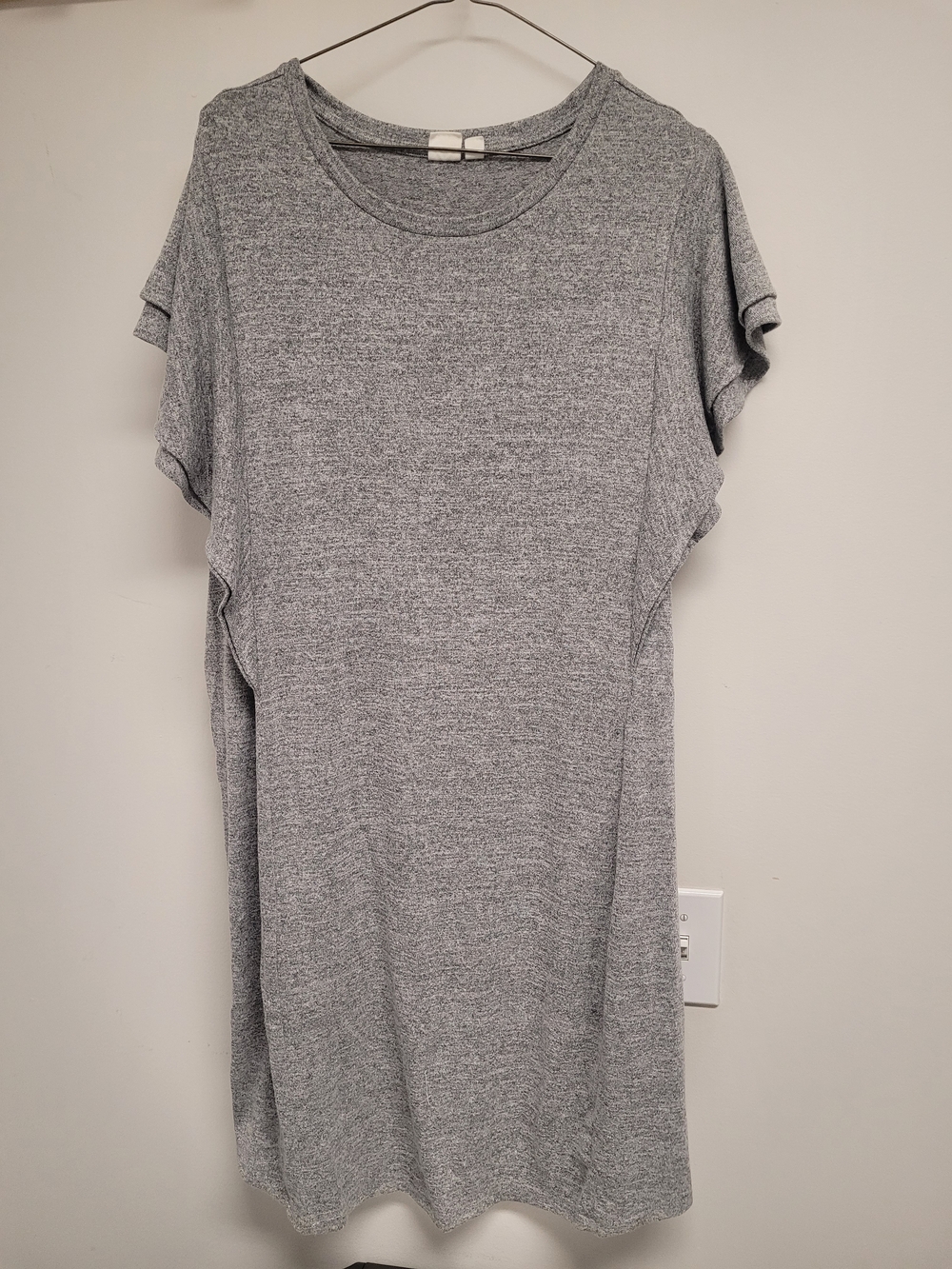 GAP Heather Gray Maxi Dress with Short Flutter Sleeves